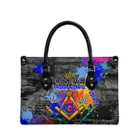 Prince Hall Freemasonry Leather Bag Colorful Graffiti Paint Splatter On Urban Stone Wall