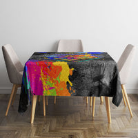 Prince Hall Freemasonry Tablecloth Colorful Graffiti Paint Splatter On Urban Stone Wall