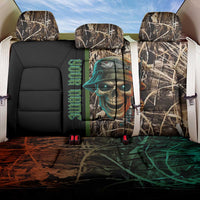 Personalized Fish Reaper Skull Back Car Seat Cover Camouflage Background and Fishing Rod Graphic Design - Wonder Print Shop