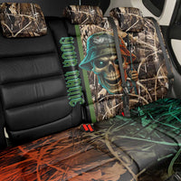 Personalized Fish Reaper Skull Back Car Seat Cover Camouflage Background and Fishing Rod Graphic Design - Wonder Print Shop