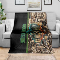 Personalized Fish Reaper Skull Blanket Camouflage Background and Fishing Rod Graphic Design - Wonder Print Shop