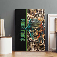 Personalized Fish Reaper Skull Canvas Wall Art Camouflage Background and Fishing Rod Graphic Design - Wonder Print Shop
