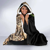 Personalized Fish Reaper Skull Hooded Blanket Camouflage Background and Fishing Rod Graphic Design - Wonder Print Shop