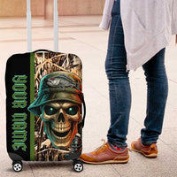 Personalized Fish Reaper Skull Luggage Cover Camouflage Background and Fishing Rod Graphic Design - Wonder Print Shop