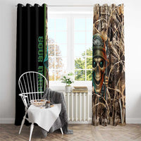 Personalized Fish Reaper Skull Window Curtain Camouflage Background and Fishing Rod Graphic Design - Wonder Print Shop