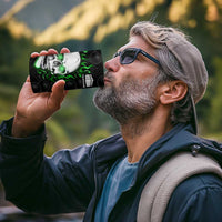 Personalized Skull Bowling 4 in 1 Can Cooler Tumbler Green Flame Skull - Wonder Print Shop