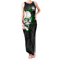Personalized Skull Bowling Family Matching Tank Maxi Dress and Hawaiian Shirt Green Flame Skull - Wonder Print Shop