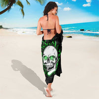 Personalized Skull Bowling Sarong Green Flame Skull - Wonder Print Shop