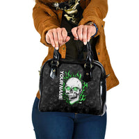 Personalized Skull Bowling Shoulder Handbag Green Flame Skull - Wonder Print Shop