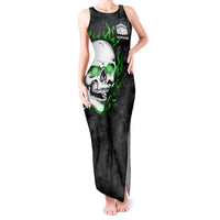 Personalized Skull Bowling Tank Maxi Dress Green Flame Skull - Wonder Print Shop