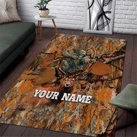Custom Deer Hunting Area Rug Big Game Camo Forest Design and Skeleton Archer - Wonder Print Shop