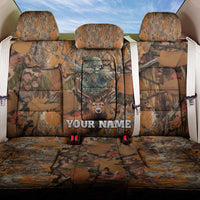 Custom Deer Hunting Back Car Seat Cover Big Game Camo Forest Design and Skeleton Archer - Wonder Print Shop