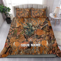 Custom Deer Hunting Bedding Set Big Game Camo Forest Design and Skeleton Archer - Wonder Print Shop