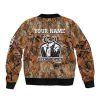 Custom Deer Hunting Bomber Jacket Big Game Camo Forest Design and Skeleton Archer - Wonder Print Shop