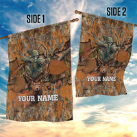 Custom Deer Hunting Garden Flag Big Game Camo Forest Design and Skeleton Archer - Wonder Print Shop