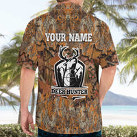 Custom Deer Hunting Hawaiian Shirt Big Game Camo Forest Design and Skeleton Archer - Wonder Print Shop