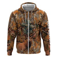 Custom Deer Hunting Hoodie Big Game Camo Forest Design and Skeleton Archer - Wonder Print Shop
