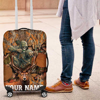 Custom Deer Hunting Luggage Cover Big Game Camo Forest Design and Skeleton Archer - Wonder Print Shop