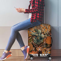 Custom Deer Hunting Luggage Cover Big Game Camo Forest Design and Skeleton Archer - Wonder Print Shop