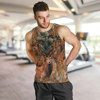 Custom Deer Hunting Men Tank Top Big Game Camo Forest Design and Skeleton Archer - Wonder Print Shop