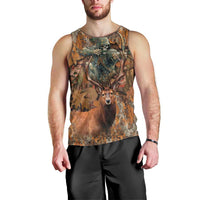 Custom Deer Hunting Men Tank Top Big Game Camo Forest Design and Skeleton Archer - Wonder Print Shop