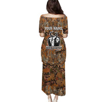 Custom Deer Hunting Puletasi Big Game Camo Forest Design and Skeleton Archer - Wonder Print Shop