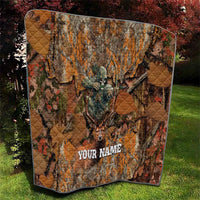 Custom Deer Hunting Quilt Big Game Camo Forest Design and Skeleton Archer - Wonder Print Shop