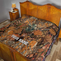 Custom Deer Hunting Quilt Big Game Camo Forest Design and Skeleton Archer - Wonder Print Shop