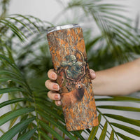 Custom Deer Hunting Skinny Tumbler Big Game Camo Forest Design and Skeleton Archer - Wonder Print Shop