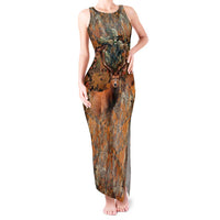 Custom Deer Hunting Tank Maxi Dress Big Game Camo Forest Design and Skeleton Archer - Wonder Print Shop