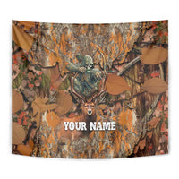 Custom Deer Hunting Tapestry Big Game Camo Forest Design and Skeleton Archer - Wonder Print Shop