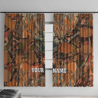 Custom Deer Hunting Window Curtain Big Game Camo Forest Design and Skeleton Archer - Wonder Print Shop