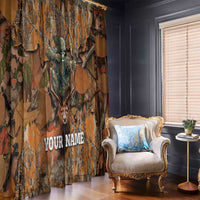 Custom Deer Hunting Window Curtain Big Game Camo Forest Design and Skeleton Archer - Wonder Print Shop