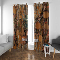 Custom Deer Hunting Window Curtain Big Game Camo Forest Design and Skeleton Archer - Wonder Print Shop