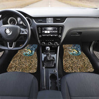 Personalized Walleye Splash Car Mats Camo Reeds and Night Forest Fishing Theme TS04