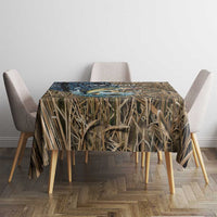 Personalized Walleye Splash Tablecloth Camo Reeds and Night Forest Fishing Theme TS04