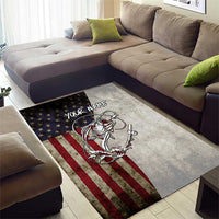 Personalized Distressed American Flag Bass Fishing Area Rug Hooked Fish and Rustic Vintage Theme - Wonder Print Shop