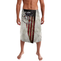 Personalized Distressed American Flag Bass Fishing Lavalava Hooked Fish and Rustic Vintage Theme - Wonder Print Shop