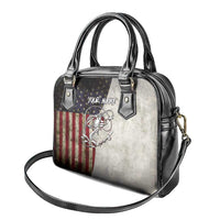 Personalized Distressed American Flag Bass Fishing Shoulder Handbag Hooked Fish and Rustic Vintage Theme - Wonder Print Shop