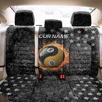 Personalized Yin Yang Billiards Back Car Seat Cover 8 Ball and 9 Ball in Fiery Black Camo Pattern - Wonder Print Shop