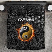 Personalized Yin Yang Billiards Bedding Set 8 Ball and 9 Ball in Fiery Black Camo Pattern - Wonder Print Shop