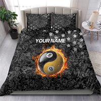 Personalized Yin Yang Billiards Bedding Set 8 Ball and 9 Ball in Fiery Black Camo Pattern - Wonder Print Shop