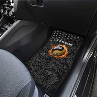 Personalized Yin Yang Billiards Car Mats 8 Ball and 9 Ball in Fiery Black Camo Pattern - Wonder Print Shop