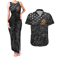 Personalized Yin Yang Billiards Couples Matching Tank Maxi Dress and Hawaiian Shirt 8 Ball and 9 Ball in Fiery Black Camo Pattern - Wonder Print Shop