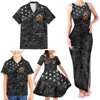 Personalized Yin Yang Billiards Family Matching Tank Maxi Dress and Hawaiian Shirt 8 Ball and 9 Ball in Fiery Black Camo Pattern - Wonder Print Shop
