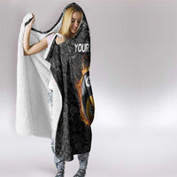 Personalized Yin Yang Billiards Hooded Blanket 8 Ball and 9 Ball in Fiery Black Camo Pattern - Wonder Print Shop