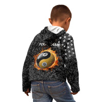 Personalized Yin Yang Billiards Kid Hoodie 8 Ball and 9 Ball in Fiery Black Camo Pattern - Wonder Print Shop