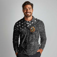 Personalized Yin Yang Billiards Long Sleeve Polo Shirt 8 Ball and 9 Ball in Fiery Black Camo Pattern - Wonder Print Shop
