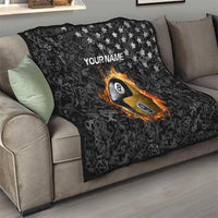 Personalized Yin Yang Billiards Quilt 8 Ball and 9 Ball in Fiery Black Camo Pattern - Wonder Print Shop