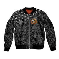 Personalized Yin Yang Billiards Sleeve Zip Bomber Jacket 8 Ball and 9 Ball in Fiery Black Camo Pattern - Wonder Print Shop